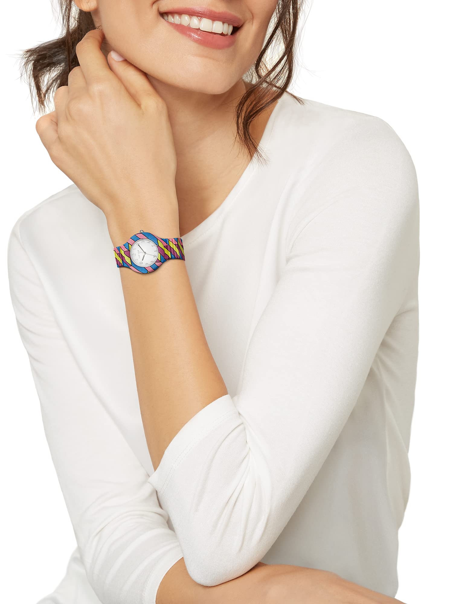 Hip Hop HWU1141 Women's Analogue Quartz Watch with Silicone Strap, Multicoloured, Taglia Unica - Image 4