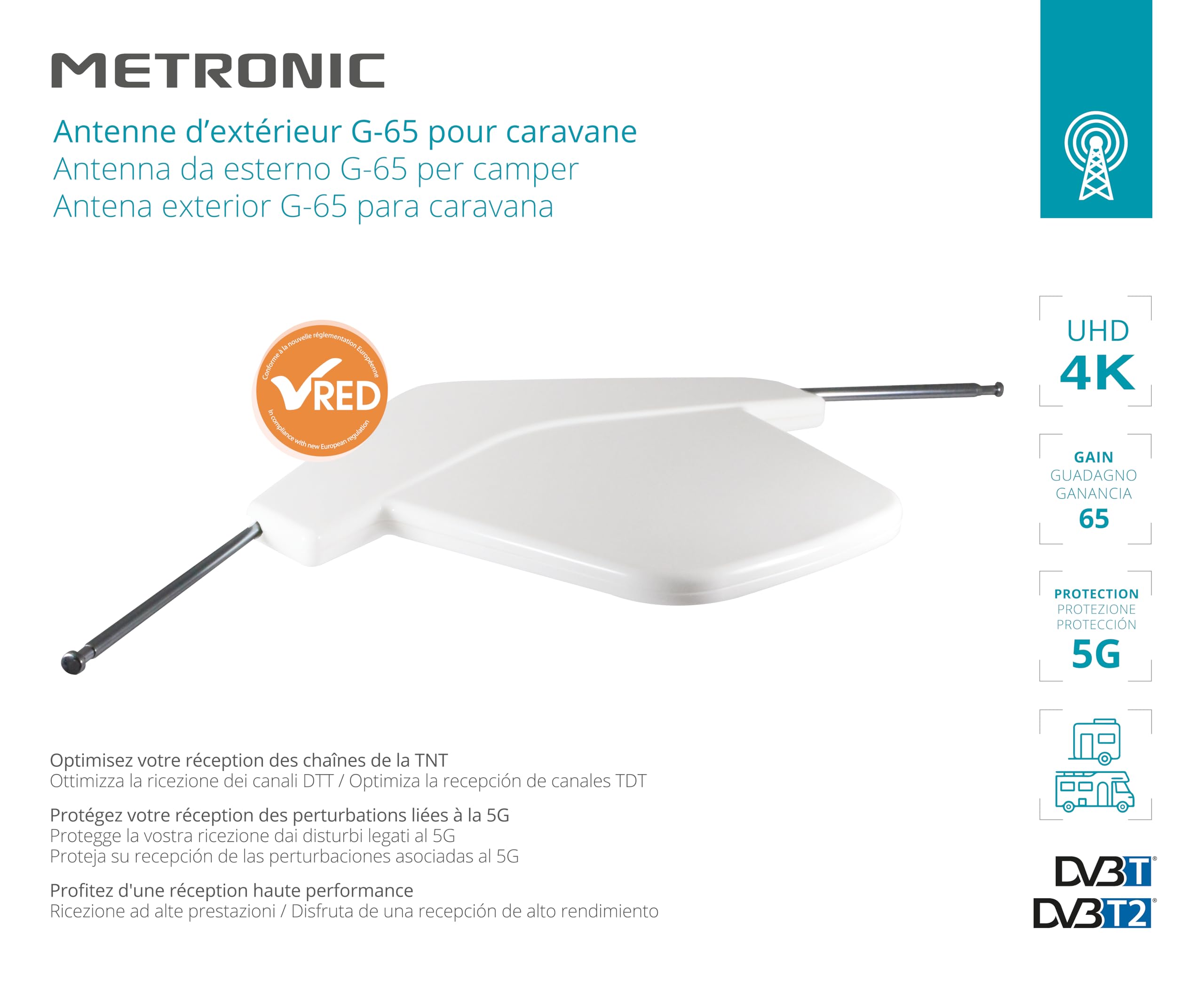METRONICAntenne d'extérieur G-65 pour Caravane - Blanche - Metronic 427018
