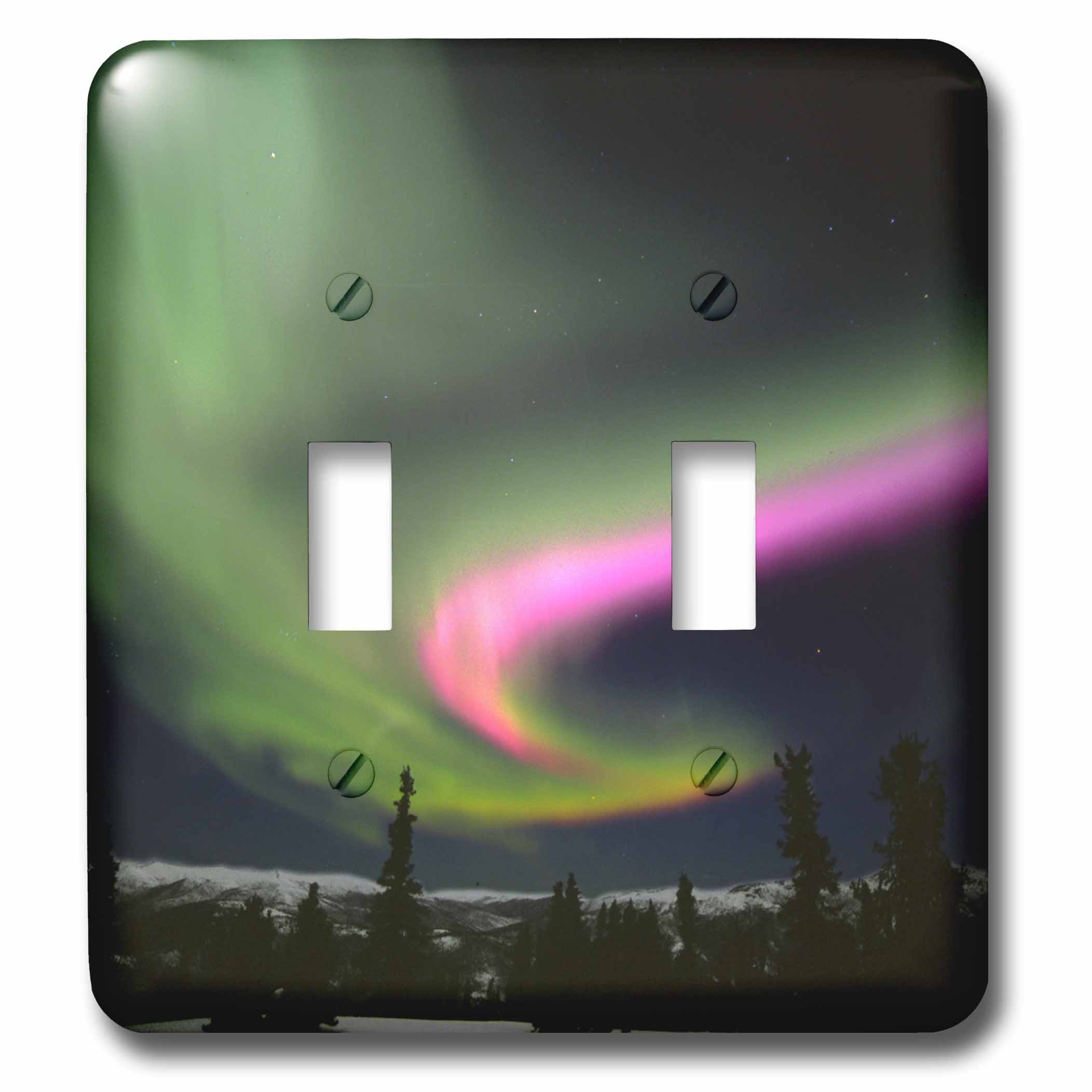 3dRose lsp_87461_2 Alaska, Hot Springs Aurora Borealis, Northern Lights US02 FZU0004 Frank Zurey Double Toggle Switch