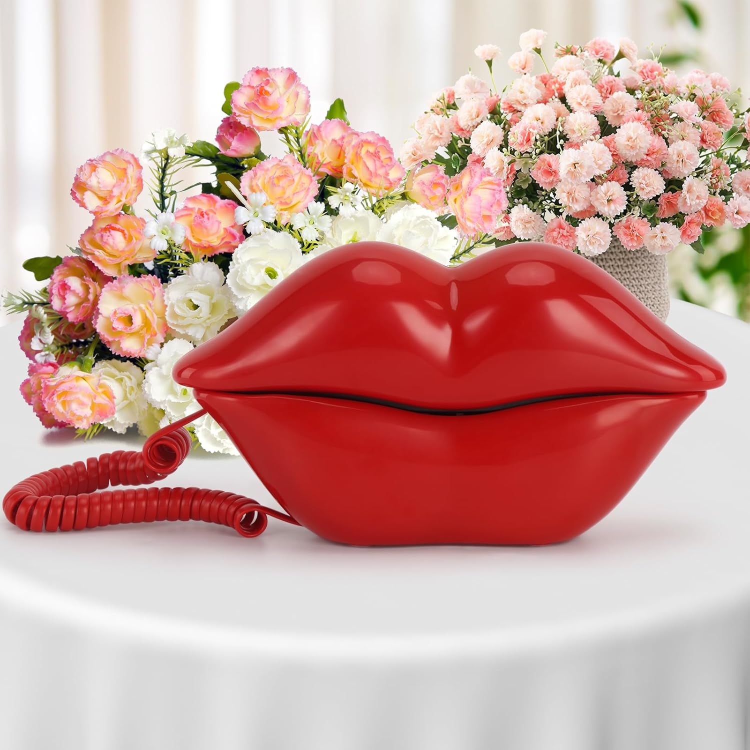 UKBW Libro de invitados de audio, teléfono de boda, grabación de 32G, mensaje de audio personalizado, interesante boca en forma de labio, libro de