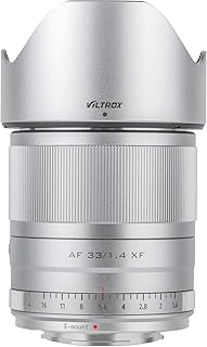 VILTROX AF 33mm f1.4 XF Lens for Fuji X Mount Cameras X-E4 X-H1 X-S10 X-T4 X-Pro3(Auto Focus, APS-C Format, f1.4-f16), Silver