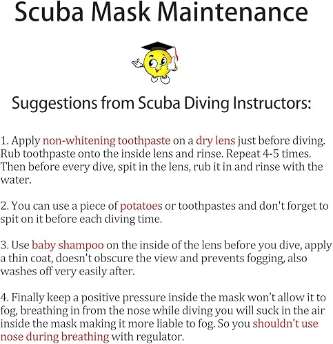 Miniatura 6 de COPOZZ Máscara de buceo para adultos, máscara de buceo, gafas de buceo, gafas de buceo, gafas de buceo sin sellos, gafas de vidrio templado para