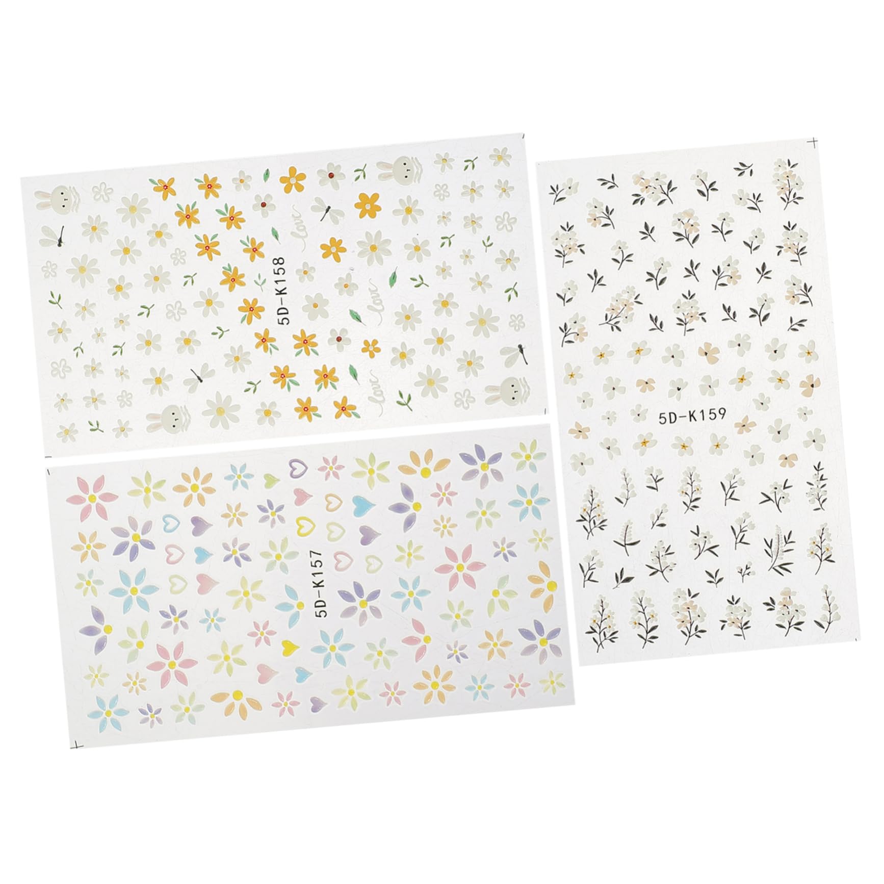 12pezzi Adesivi Per Unghie Decorazioni Per Nail Art Facili Applicare e Rimuovere Per e