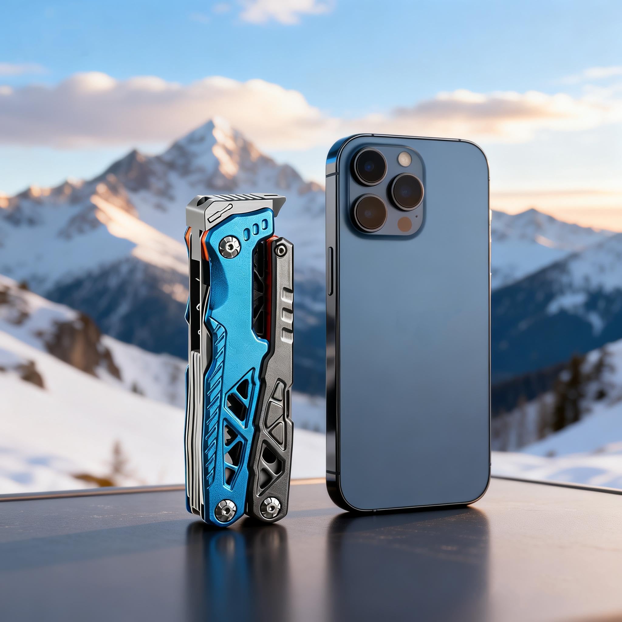 Pince Multifonction en Acier Inoxydable 17 en 1, Couteau Multifonction avec Sac, Outil Multitool Scie Embouts Tournevis Ouvre-Bouteille pour Camping, Extérieur, Randonnée, Survie, Réparation