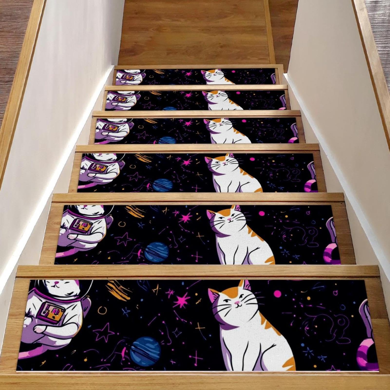 Marches d'escalier autocollantes antidérapantes et tapis de marche lavables x15