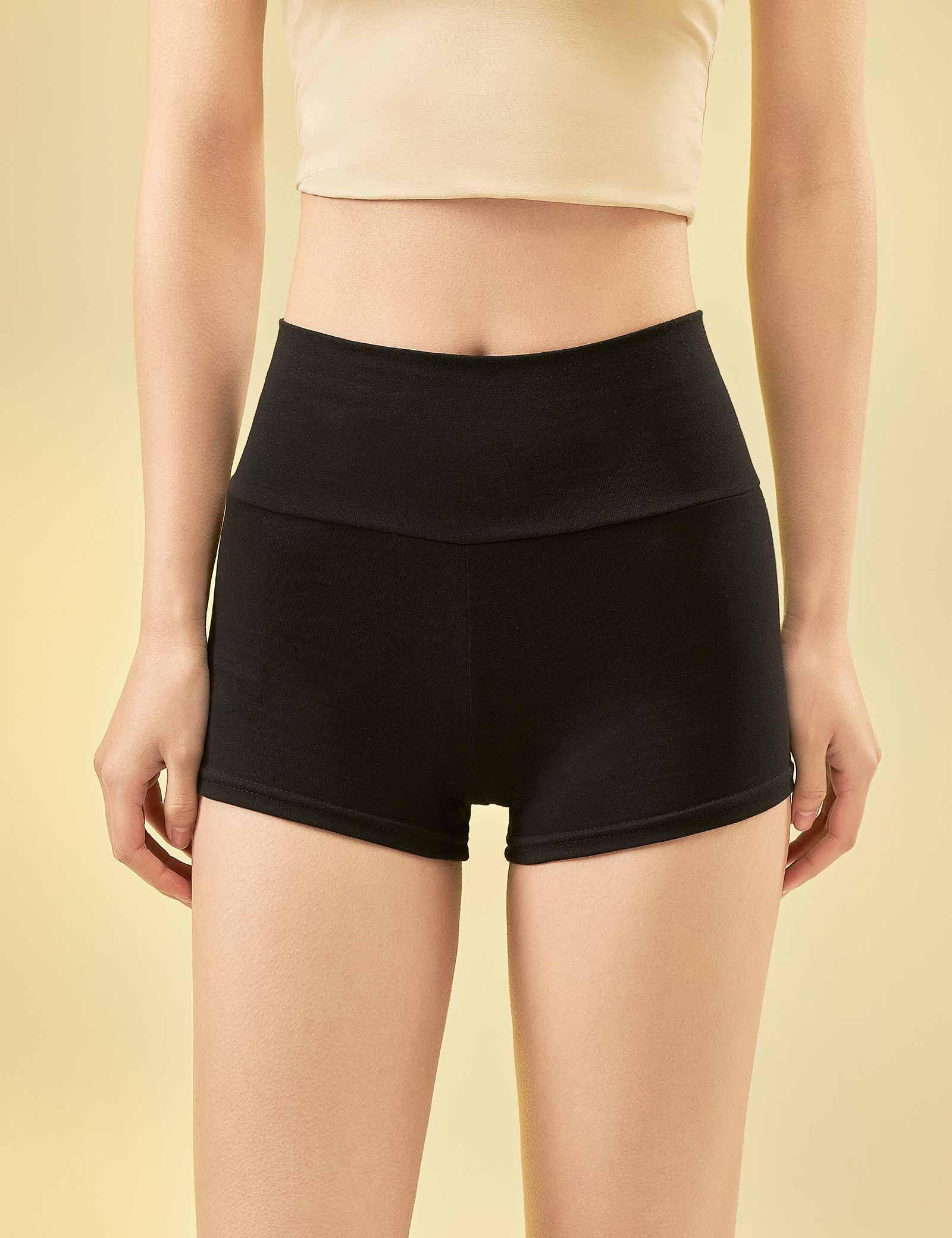 Daydance Black Cotton Teen Girls Dance Shorts for Dance, Yoga, Workout, Volleyball, Gymnastics