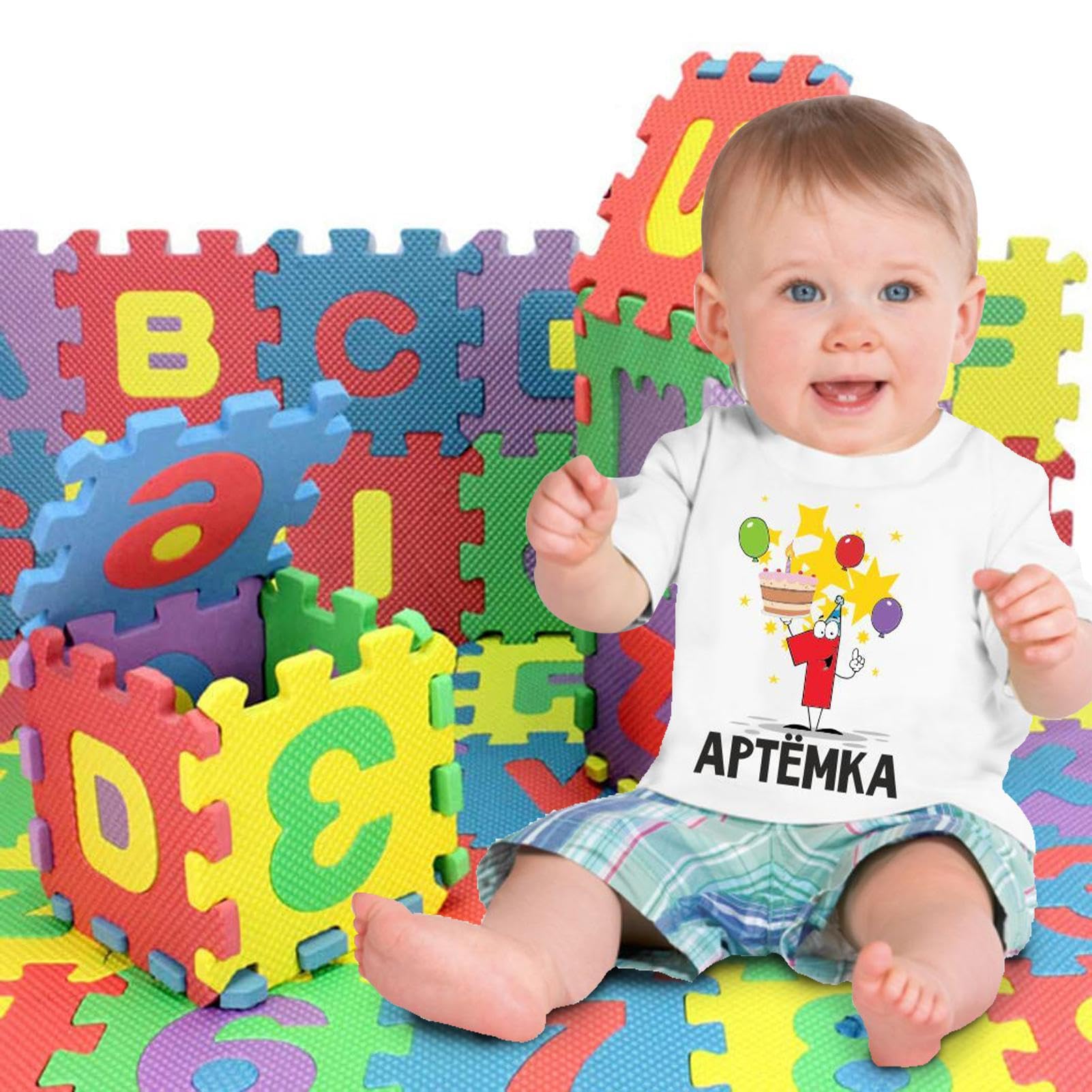 Amazon.co.jp: キッズプレイマット、カラフルな数字とアルファベットの