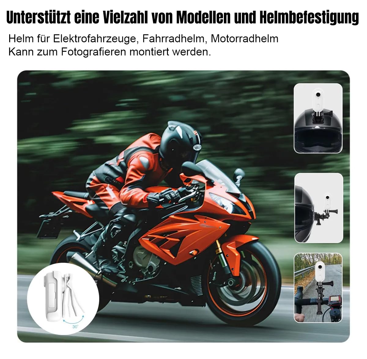 4K Action Cam Mini Bodycam WLAN mit App, Magnetische Mini Körperkamera, 360° Drehclip, POV Kopfkamera, Tragbare Wearable Sportkamera, Wasserdicht Helmkamera Motorrad Fahrrad für Vlog Haustiere Weiß