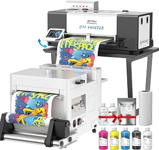 MZK A3+ XP600 Gen2 F1080 Upgraded DTF Printer,Auto Cleaning Maintenance+Ink Anti-Clog Filter,2X-Speed Compared to L1800,5" Rotatable Touch Screen,Dual Ink Level Alert,Film Cutter,Gift Ink 2 Years