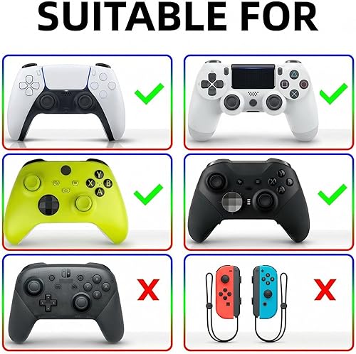 Vista 6 de 28PCS Optimized Silicone Thumb Grips & Joystick Caps for PS4/PS5/Xbox Controllers Accessories 14 Colors, Anti-Slip, Anti-Scratch & Enhanced Gaming