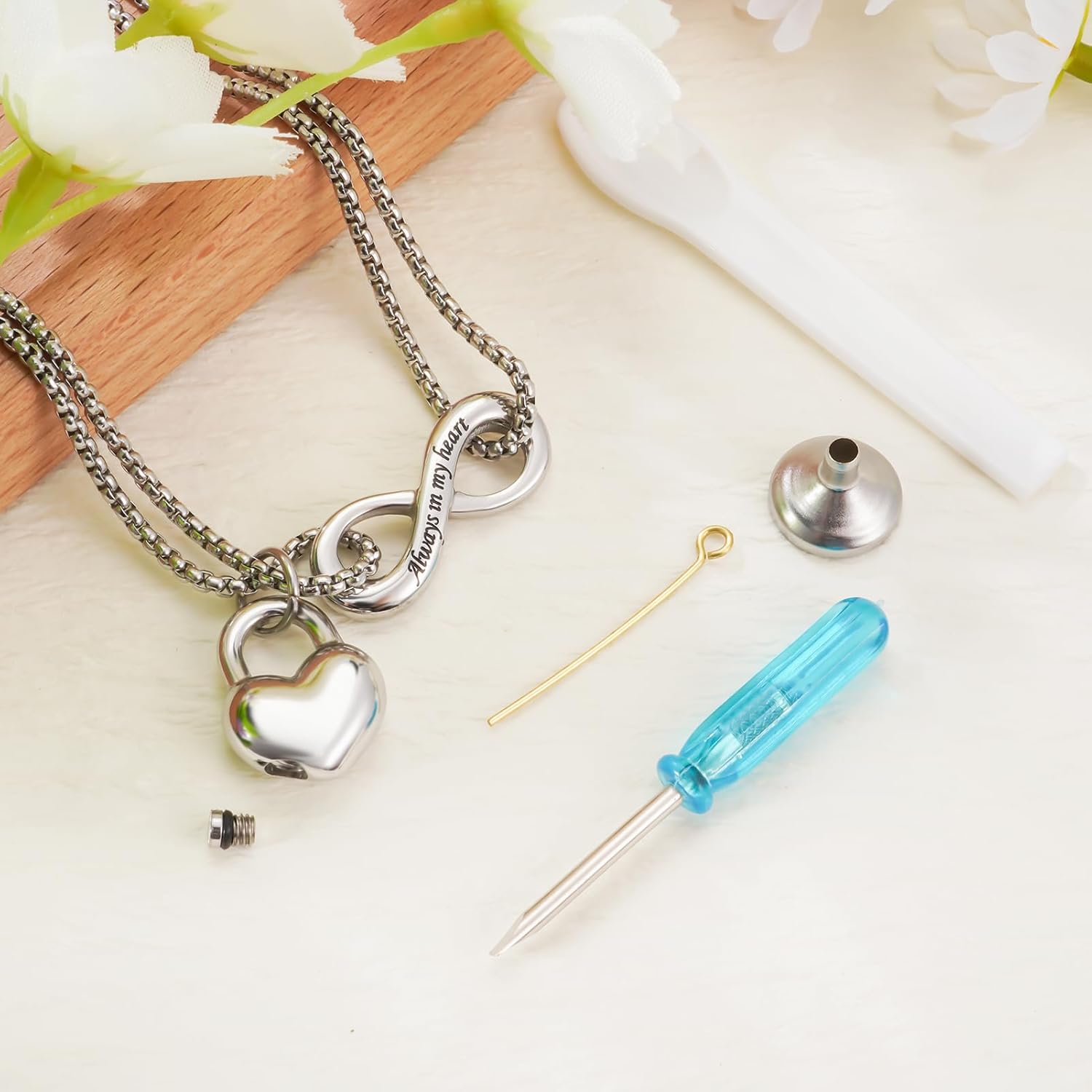 Infinite Heart Urn Necklace for Ashes Cremation Jewelry for Women Ashes Necklace for Human Ashes Memorial Necklace - Image 4