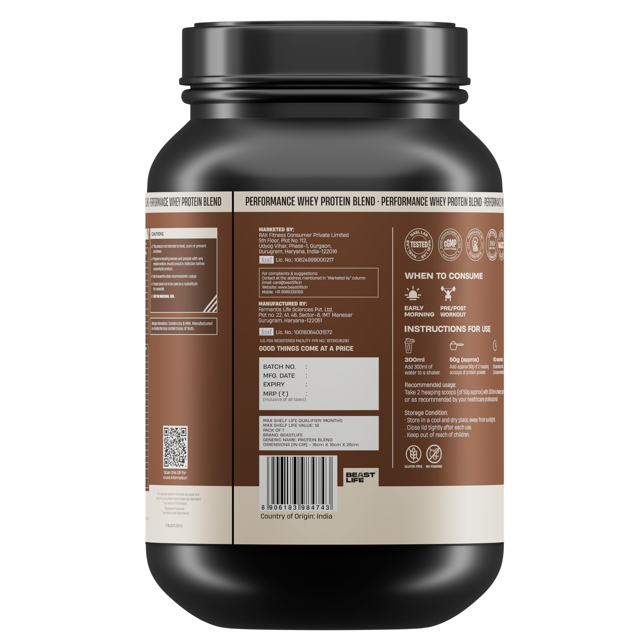 BeastLife Performance Yeast Whey Blend | 34g Protein | 5.7g BCAA | 1Kg | Cold Coffee | Muscle Growth & Recovery | Easy to Digest with Ultrasorb Tech | Smooth & Easy to Mix | Contains Whey Protein Concentrate & Yeast Protein — Amazon image 8