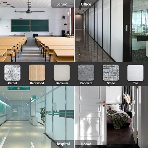 Miniatura 6 de JQK DSB61-GY-P4 - Paquete de 4 topes de puerta de goma termoplástica suave de alta calidad para la parte inferior de puerta resistente en azulejos,