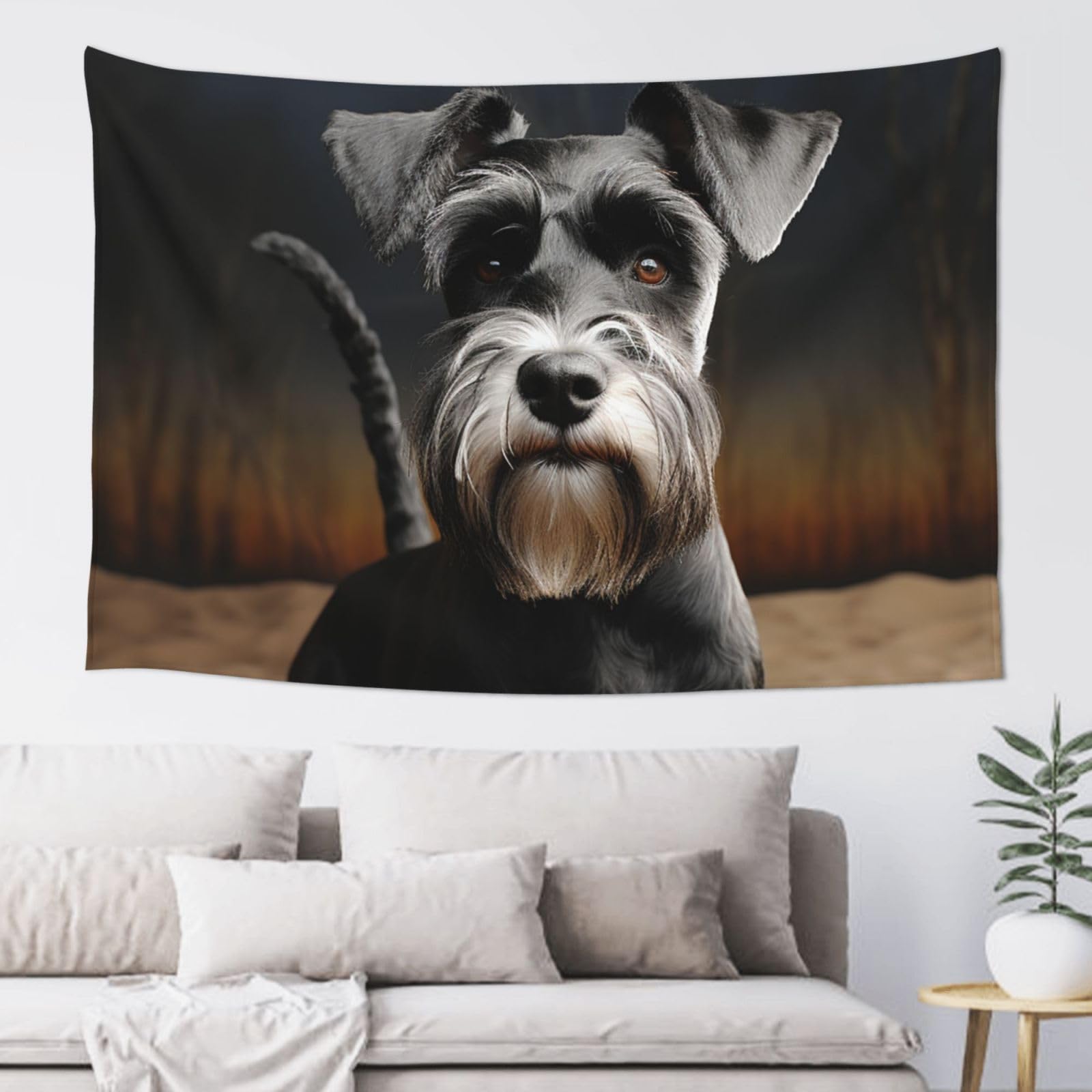 FodPand Animal schnauzer dog Tapestry for Bedroom Aesthetic, Wall Hanging Tapestries Art Decor Backdrop Wall Tapestry for Dorm Living Room Funny Poster Party Banner Background 40" X 60"