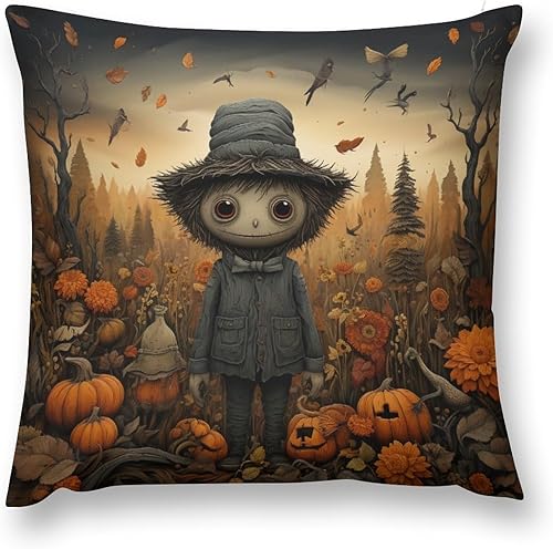 Miniatura 10 de Funda de cojín de otoño lindo gato hojas de arce Cojines decorativos para Sala, Acción de Gracias, temporada de vacaciones, sofá, sofá, decoración