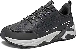 Tênis masculino de trilha para trilhas, ajuste amplo, leve, cano baixo, respirável para caminhadas, caminhadas e aventuras ao ar livre