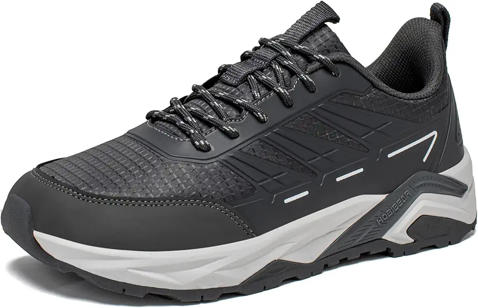 Tênis masculino de trilha para trilhas, ajuste amplo, leve, cano baixo, respirável para caminhadas, caminhadas e aventuras ao ar livre