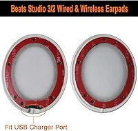 Vista 5 de Almohadillas de repuesto para auriculares inalámbricos Beats Studio 2 y Studio 3, almohadillas para los oídos con cuero proteico suave, espuma