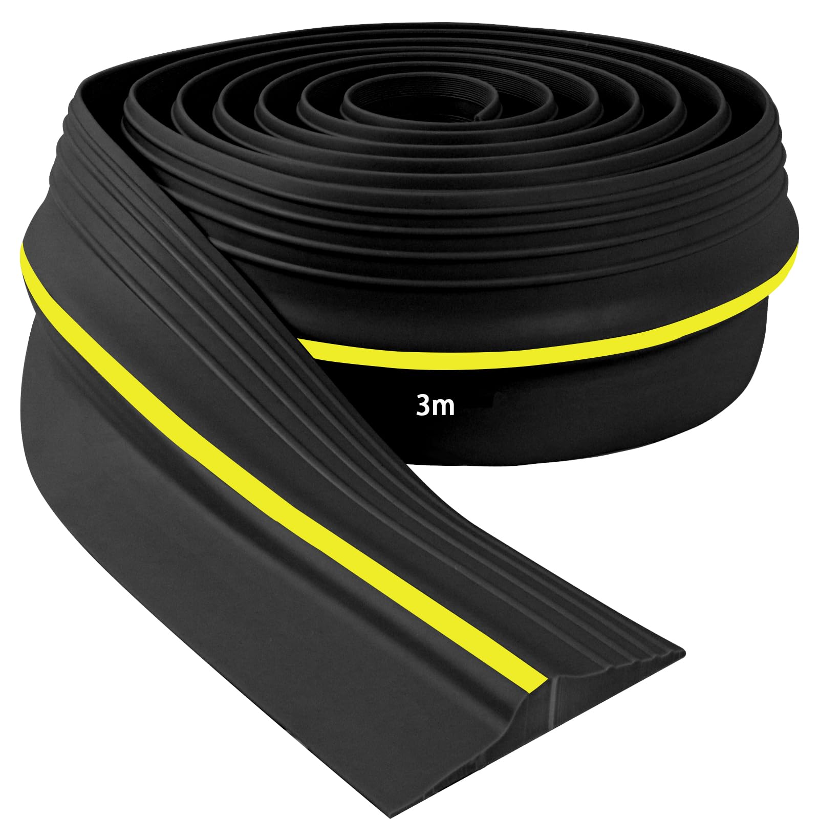 Universal Garage Door Seal Heavy Duty Weatherproof Weather Strip Garage Door Bottom Draught excluder Rubber Threshold Strip for Keeping Clean &Dry (Black
