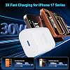 Cargador para iPhone 16 15 17 Pro Max de 30W tipo C, bloque de carga rápida USB C para iPhone 16 con cable de carga C de 10 pies para iPhone 17/17 Pro Max/16/16 Pro Max/15/15 Pro/iPad/Samsung 3