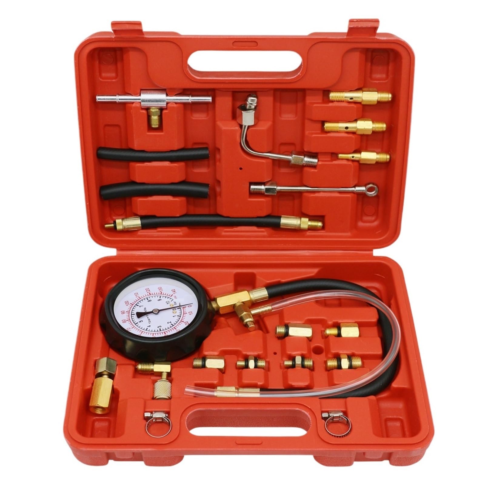 Kit Di Strumenti Diagnostici For Misuratore Pressione Della Pompa Iniezione Del Carburante 0-140PSI, Set For Tester For Benzina Motore For La Maggior Parte Delle Auto Abbastanza Accurato(With Box02)