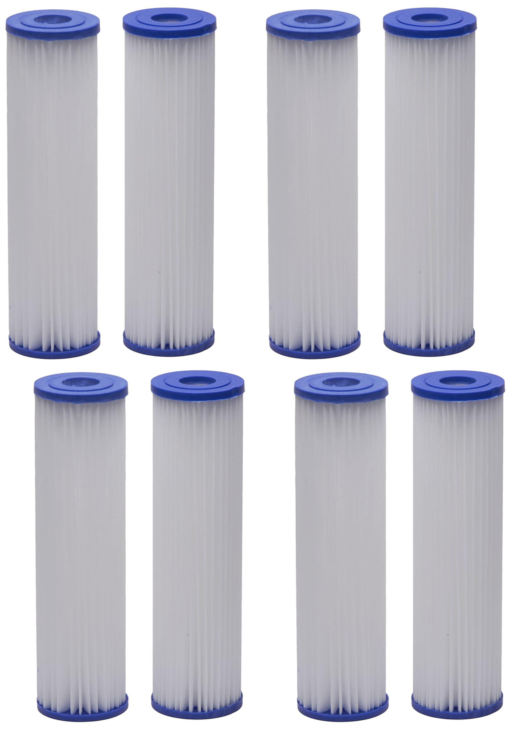 EcoPure EPW2P Pleated Universal Whole Home Water Filter, Fits Standard Capacity Systems, NSF Certified, 30 Micron Reduces Sediment, Sand, Dirt &amp; Rust – 3-Month Life per Filter,4 Count (Pack of 8)