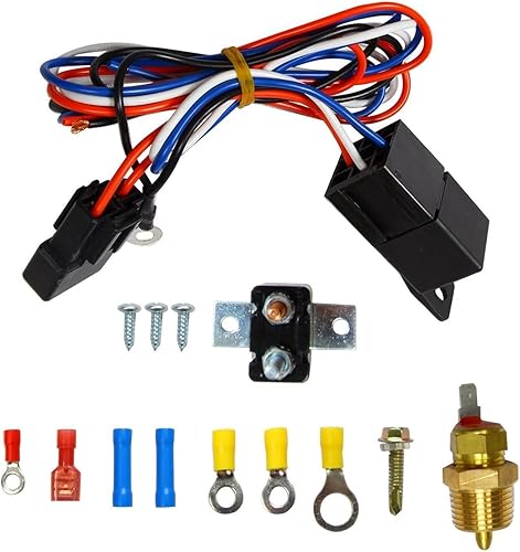 Miniatura 5 de Kit de montaje de ventilador de refrigeración de radiador eléctrico de 16 pulgadas y kit de interruptor de relé de termostato de 175-185 grados