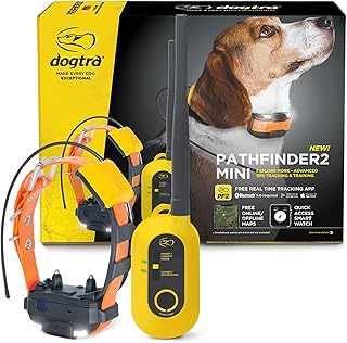 Dogtra Pathfinder 2 Mini GPS Dog Tracker e Collar LED Light No Monthly Fees Free App Waterproof Smartwatch Control Satellite Based Real Time Tracking Long Range Multiple Dogs Smartphone Required