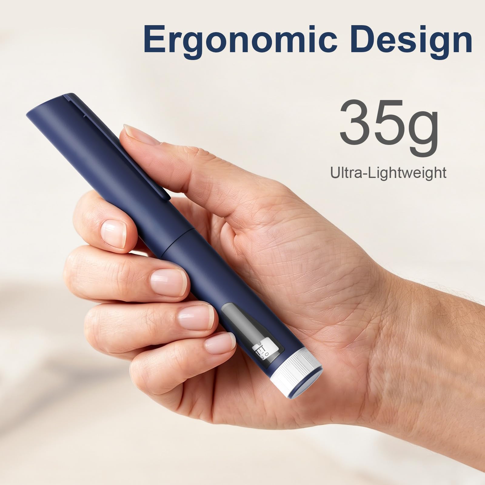 Wiederverwendbarer Insulin Pen, 1–80 IE, für 3 ml Kartuschen | Inklusive 5 Kartuschen und Aufbewahrungsbox | Tragbares | ergonomisches Design für den täglichen Gebrauch