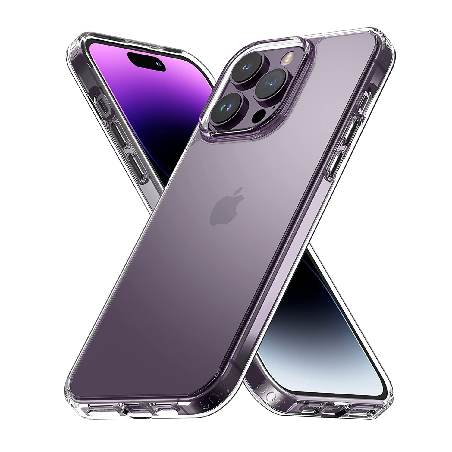 VJS Back Cover Case Designed for Apple iPhone 14 Pro [6.1 inch] - Transparent, Soft Flexible TPU, Shockproof, Camera Bump and Military-Grade Drop Protection