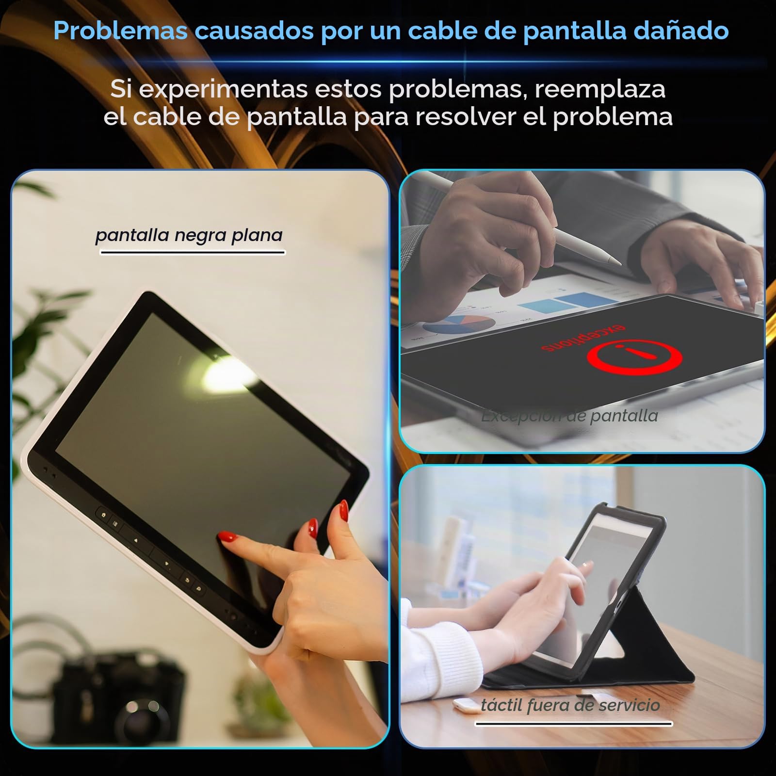 RongZy Cable Flex de Pantalla LCD para Samsung Galaxy Tab A 10.1 2019 T510 T515 Conector Retro Toque Display para conectar a la Placa Base