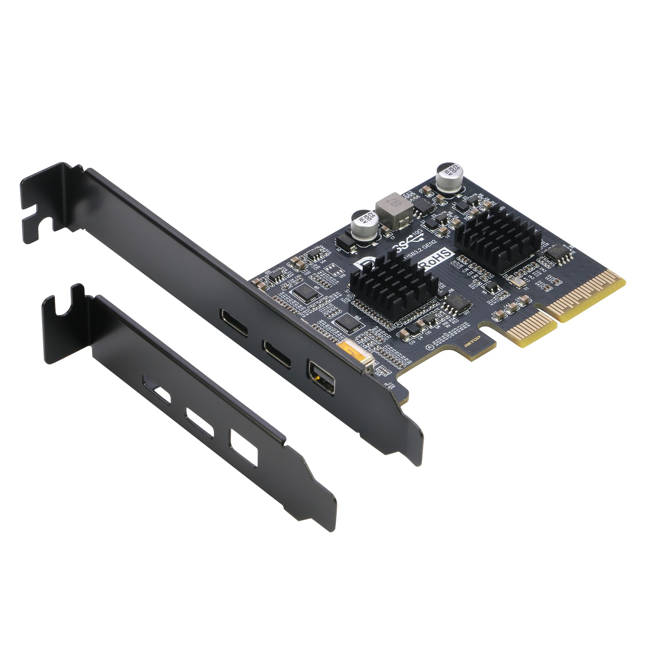 PCIe to USB C Expansion Card [10Gbps], RIITOP PCIe 3.0 x4 and Mini Displayport (Input) to USB 3.2 Gen2 Type-C 10Gbps Video Card-image-14