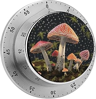 Echanical Kitchen Timers 60 Minute Mushroom Wind Up Timer Chef Cooking Timer Clock with Loud Alarm, No Batteries Required, Countdown Reminder Magnetic, for Classroom Home Baking