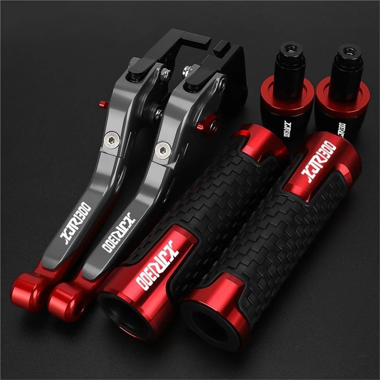TGVSELPJ Motorcycle Part Folding Extendable Moto Adjustable Clutch Brake Levers Handbar Grips Ends for Y-AMAHA XJR1300 XJR 1300 1995-2003(Red 4)