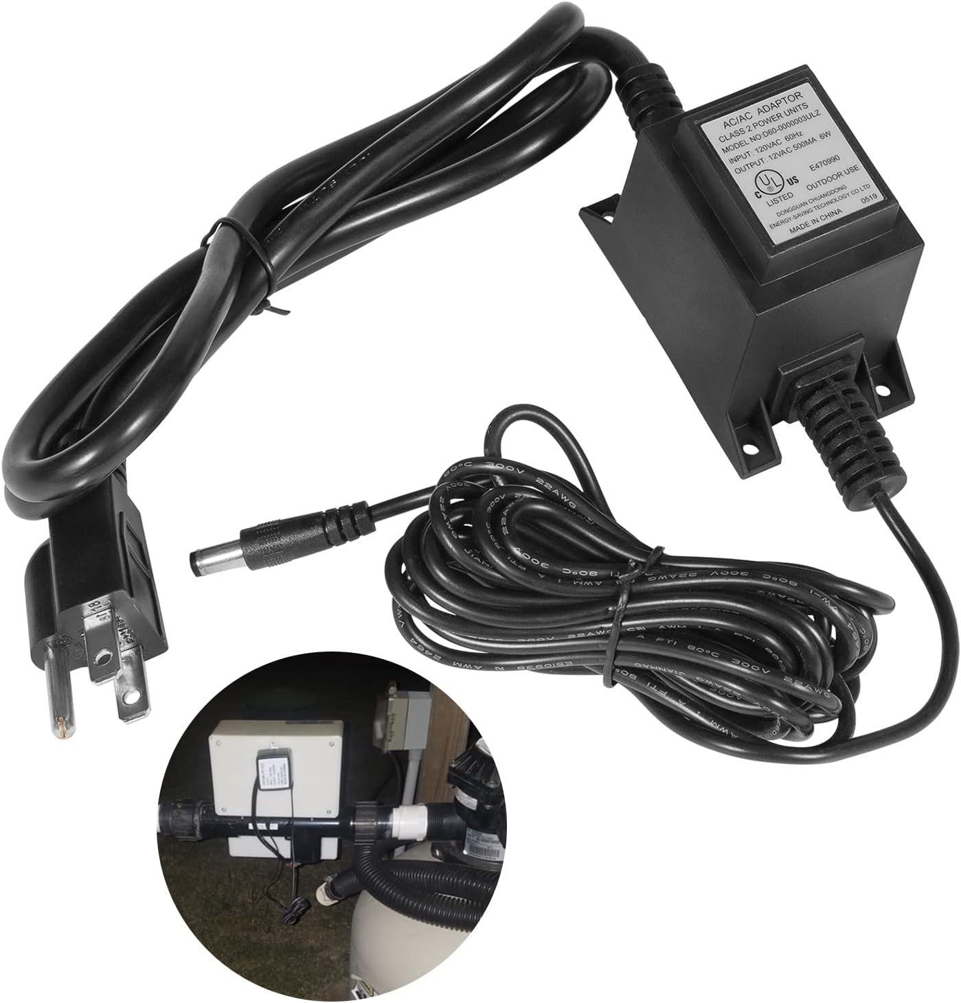 Sunluway 460304 Ionizer Transformer, Replacement Charger Power Adapter with Transformer (Only Compatible for Use with The Pool Ionizer Treatment System