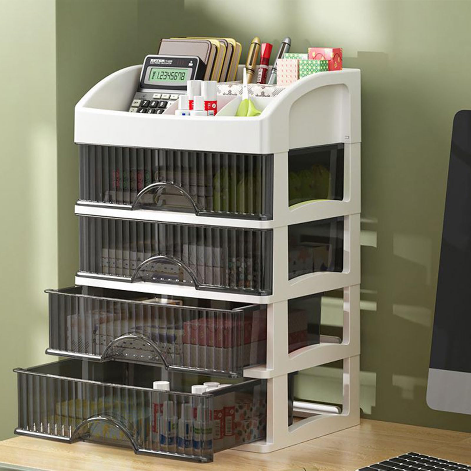Cajón cosmético Multicapa Elegante organizadores cosméticos Multicapa con Amplio Espacio para Uso doméstico o salón Almacenamiento de Maquillaje