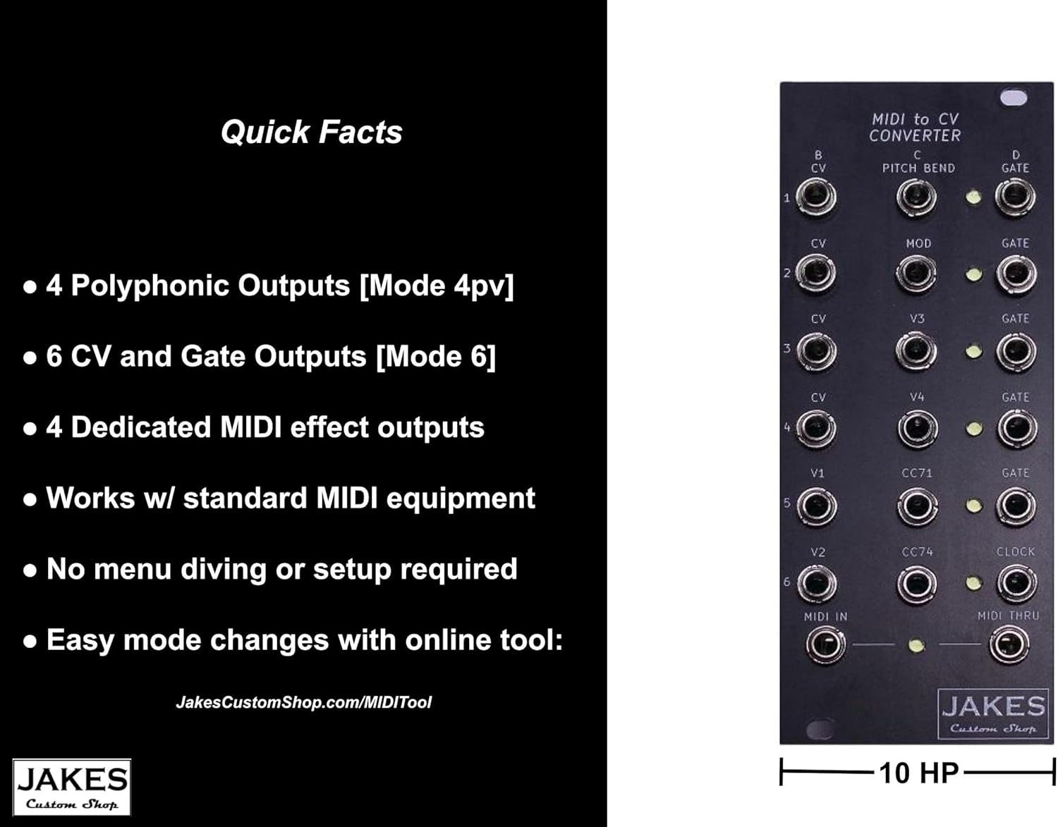 JCS MIDI to CV Eurorack Module