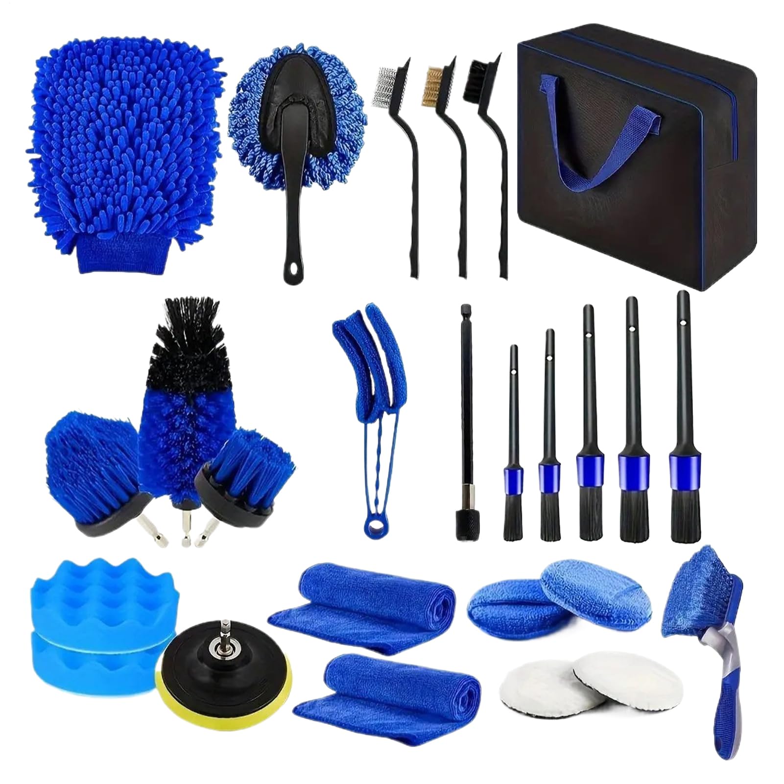 Kit Lavaggio Auto Ergonomico Riutilizzabile Antigraffio Interni Esterni | Set Spolverino Interni Auto per Parabrezza, Manutenzione Veicolo, Lavaggio Auto, Dettagliatura, Garage Di Casa