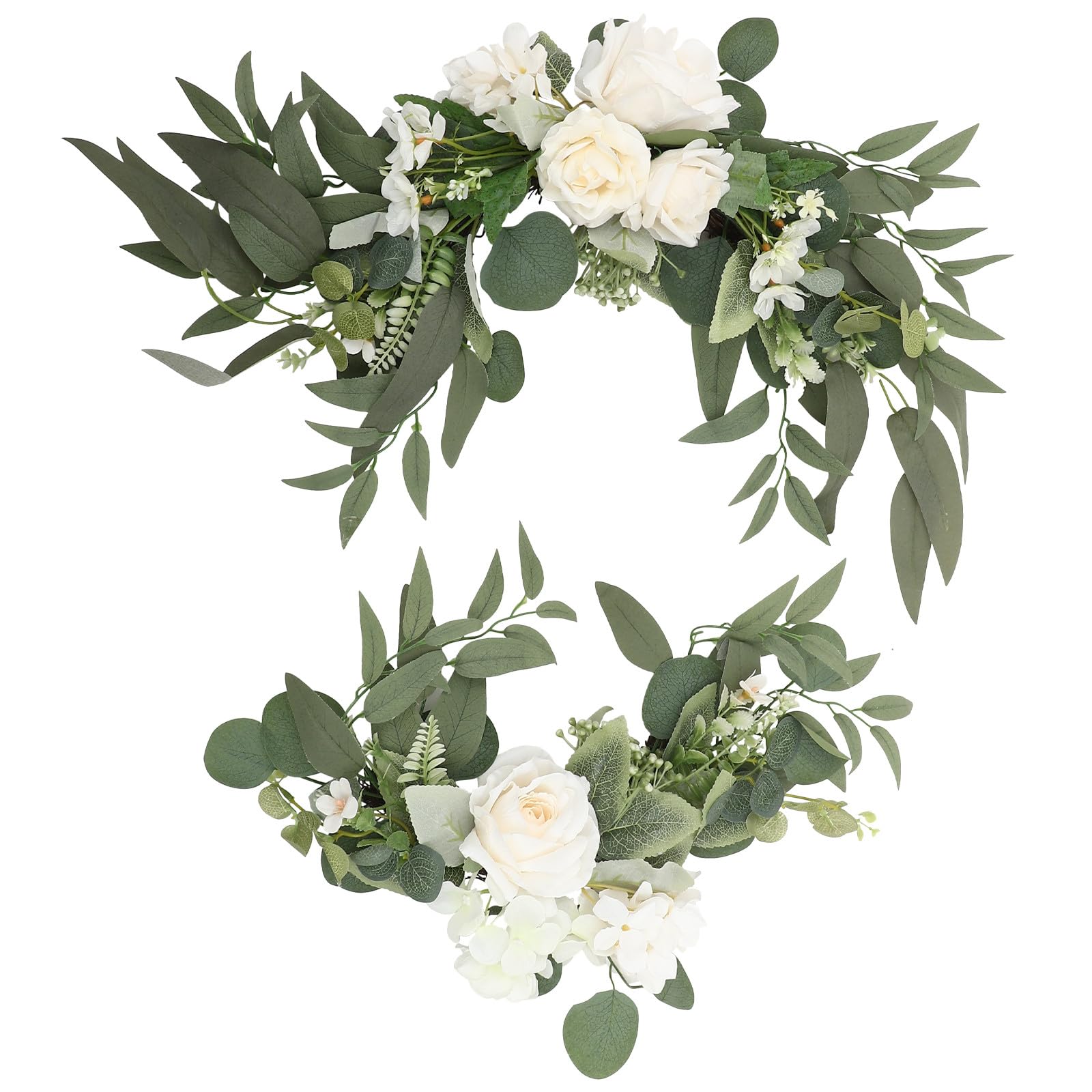 Alasum Abschlussgeschenk Wunderschöne Künstliche Rosen Blumenkranz Dekoration mit Weißem Stoff für Hochzeitsempfang und Blumendekorationen die Nie Welken