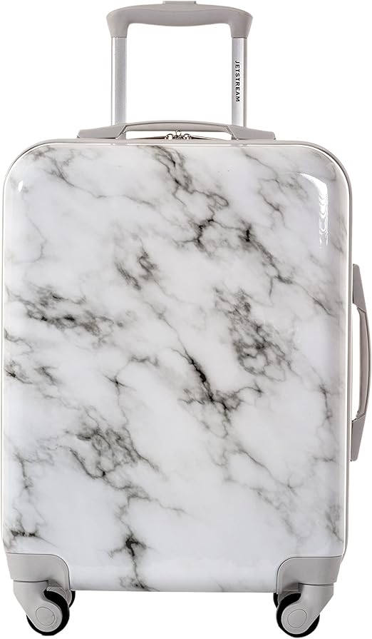 review Jetstream Marble Print Hardside Wheeled Carry-On Suitcase