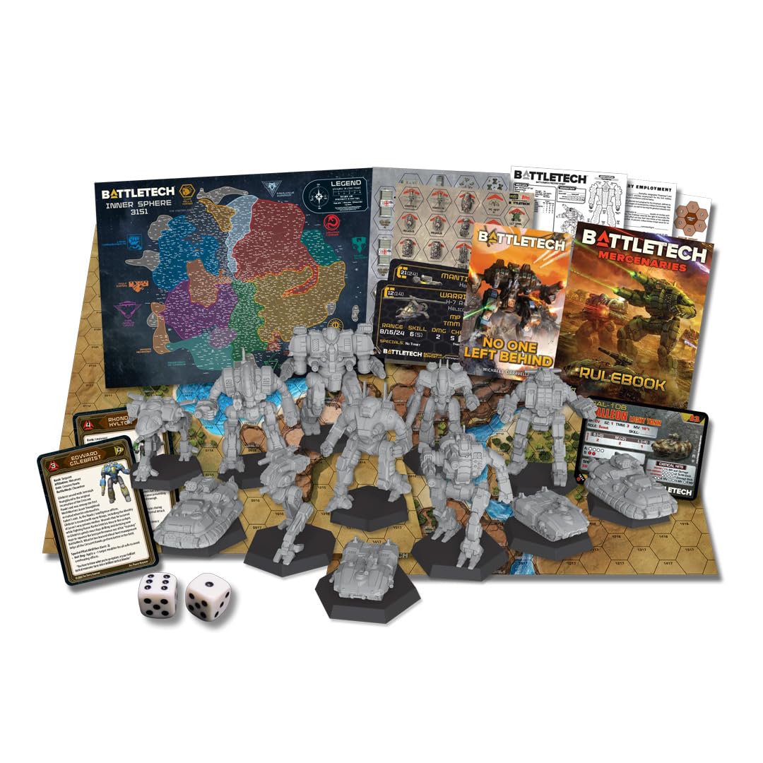 Catalyst Game Labs | BattleTech Mercenaries Box Set | Gra Figurkowa | 1+ Graczy | 15 Minut