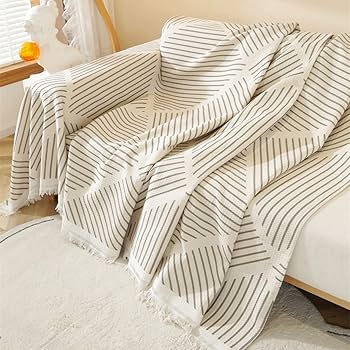 Amazon｜DB3NK サテンストライプ マルチカバー 180*300cm ベッドシーツ