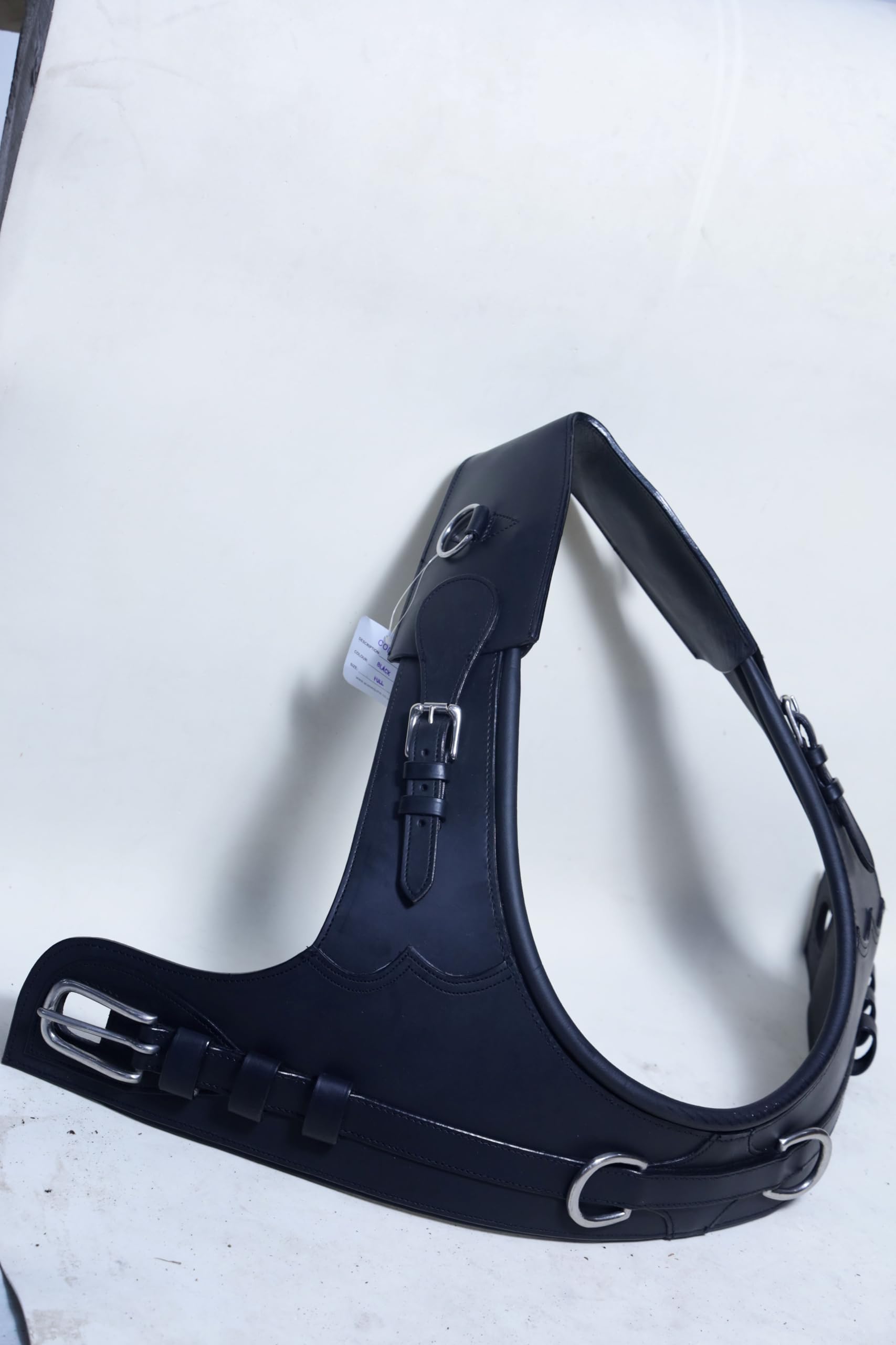 Collar francés de cuero, ideal para conducción de caballos, arnés de carrito con rastros (Pony)
