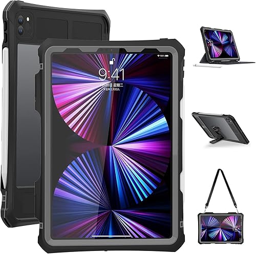 Miniatura 7 de ShellBox Case Funda impermeable para iPad mini 4/5, funda protectora de cuerpo completo a prueba de golpes a prueba de polvo con soporte ajustable