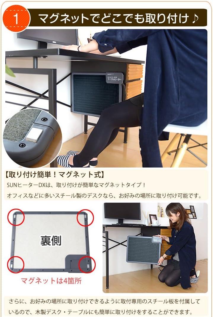 5個セット】3hタイマー付きテーブルヒーター クレオ工業 3時間タイマー