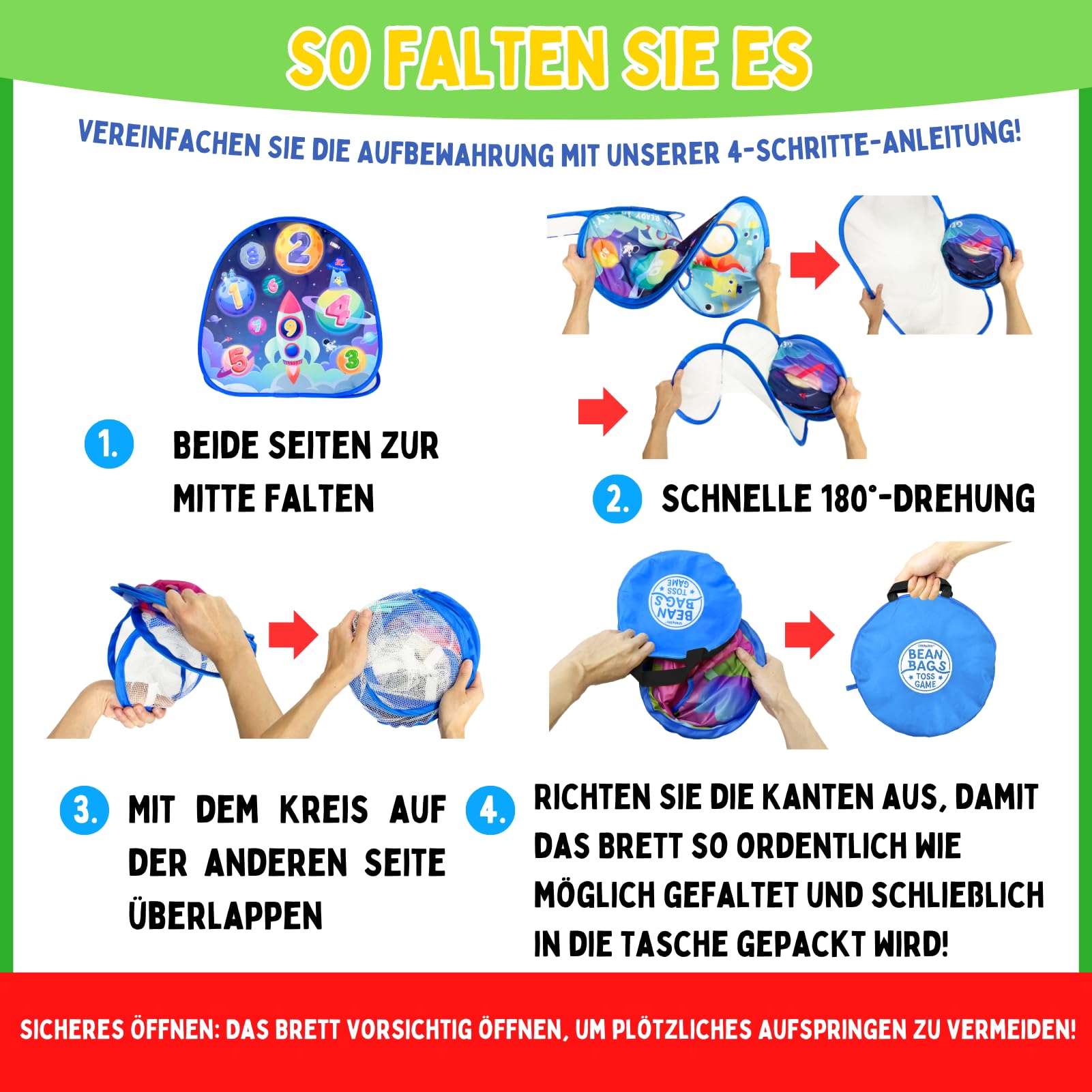 2-in-1 Dinosaurier & Tier Wurfspiel – Beidseitige 27"-Zieltafel mit 6 Beanbags – Indoor & Outdoor Spielzeug für Kinder ab 3 Jahren Exklusiv bei Amazon