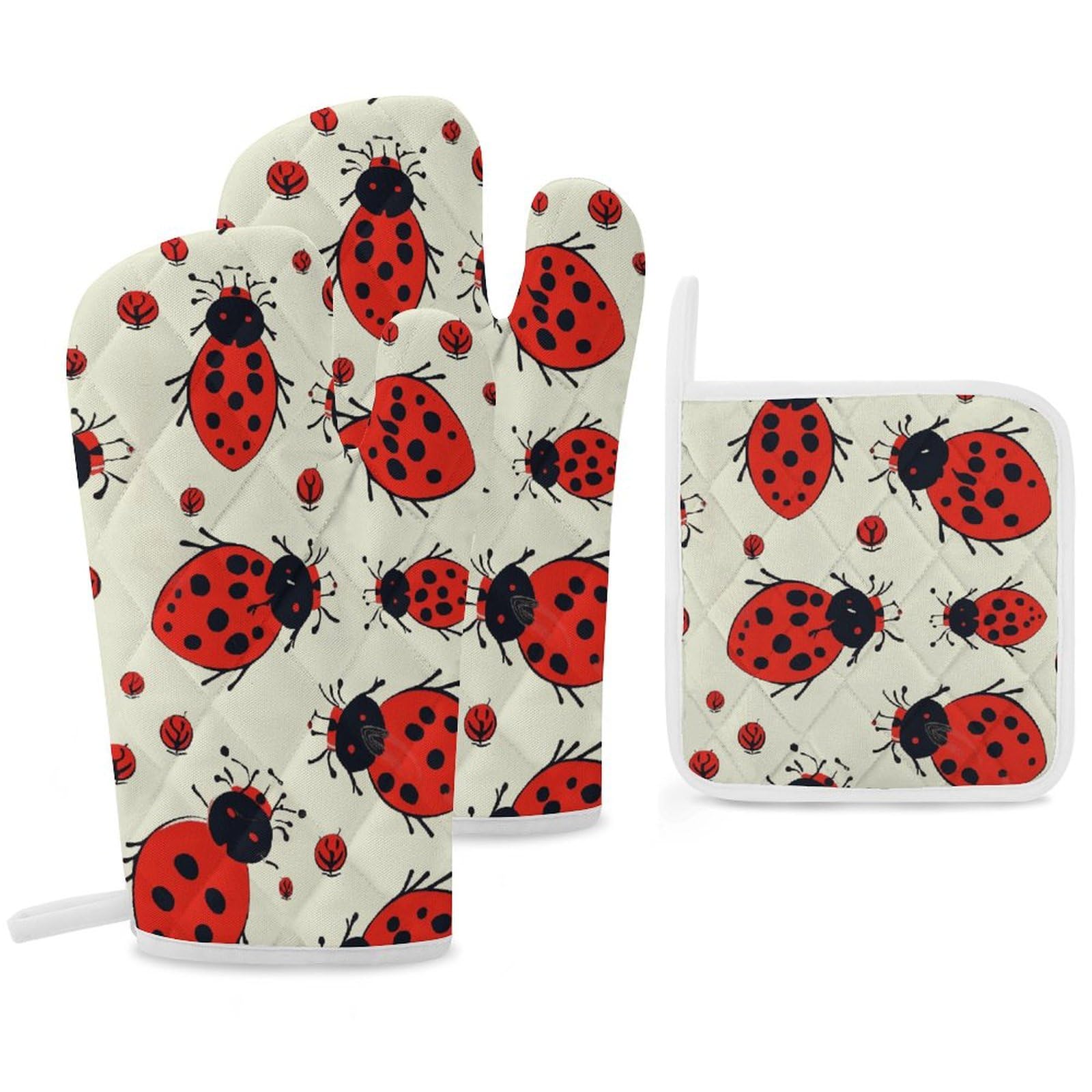 Rideaux occultants thermiques bleu marine anti-lumière à motif coccinelle rouge
