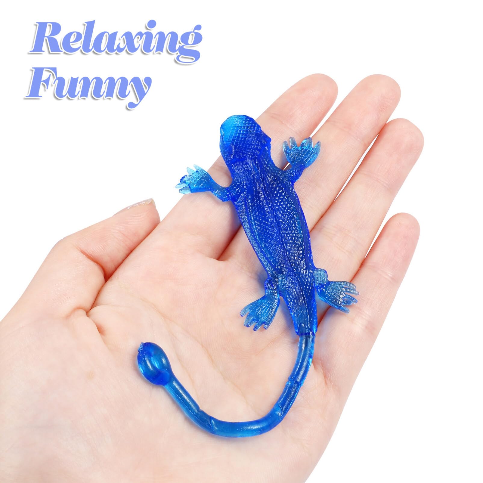 Toyvian 5Pcs Stretchy Sticky Lizards Toys Stretchy Rubbery Sticky Lizards Stretchy Sticky Toys for Party Favors Goodie Bags Easter Egg Basket Stuffers Pinata Filler Students Rewards
