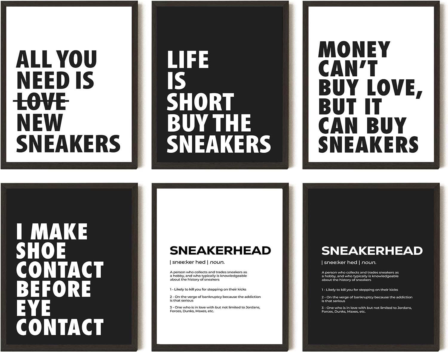 KBKBART Sneaker Poster For Bedroom, Cool Sneaker Head Room Decor for Boys, Shoe Posters for Wall, Sneaker Prints, Sneaker Head Pictures for Teens Room Decor (8x10 Unframed)