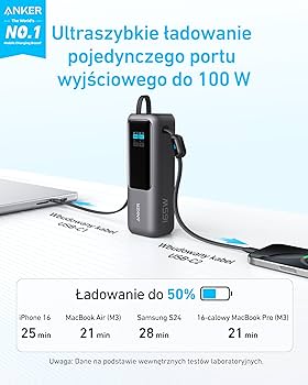 Anker Laptop Power Bank, zewnętrzna bateria 25 000 mAh z 3 portami